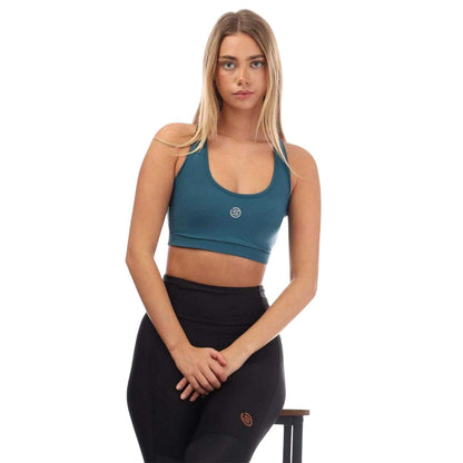 Teal - Side - Skins Womens-Ladies Series-3 Sports Bra