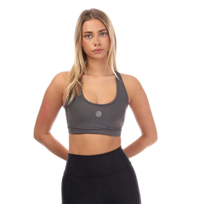 Charcoal - Front - Skins Womens-Ladies Series-3 Sports Bra