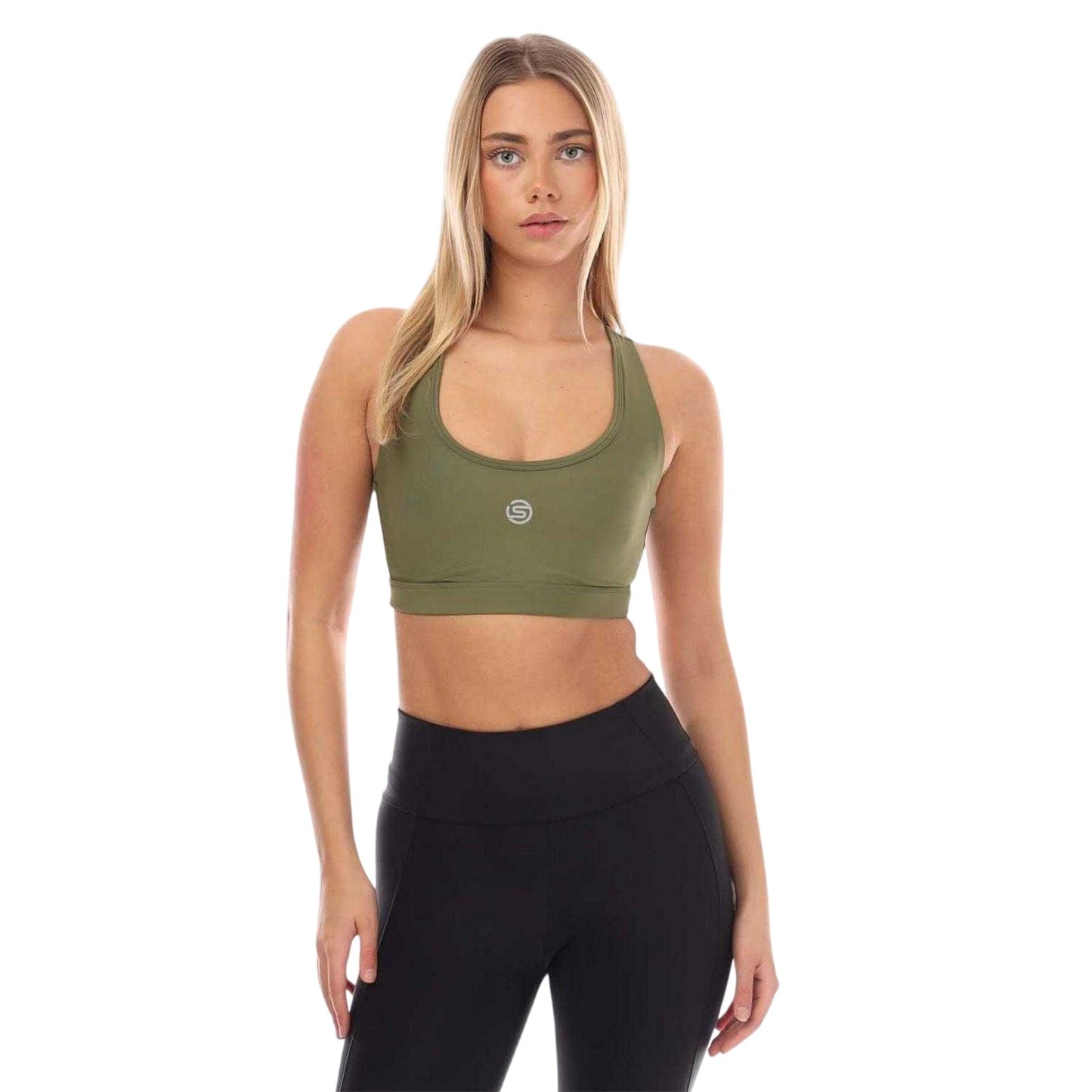 Khaki Green - Front - Skins Womens-Ladies Series-3 Sports Bra