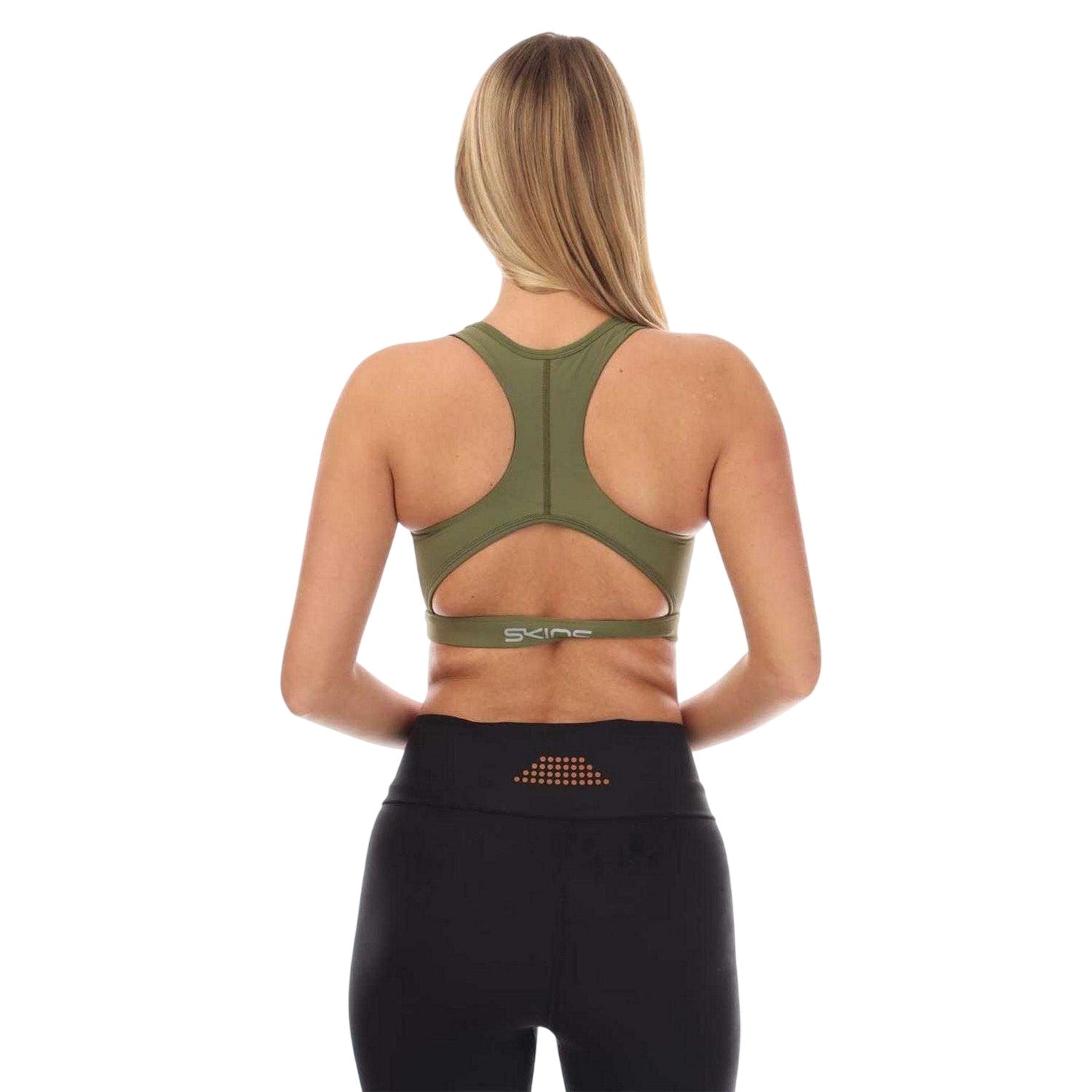 Khaki Green - Back - Skins Womens-Ladies Series-3 Sports Bra