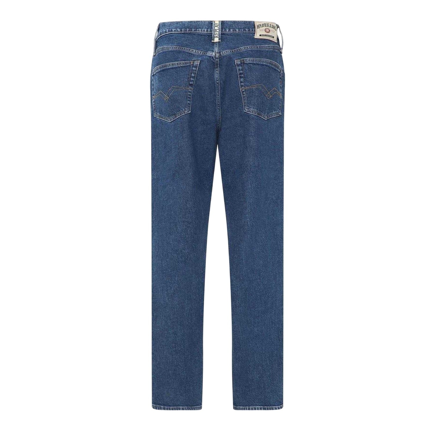 Blue - Back - Replay Mens Cotton Straight Jeans