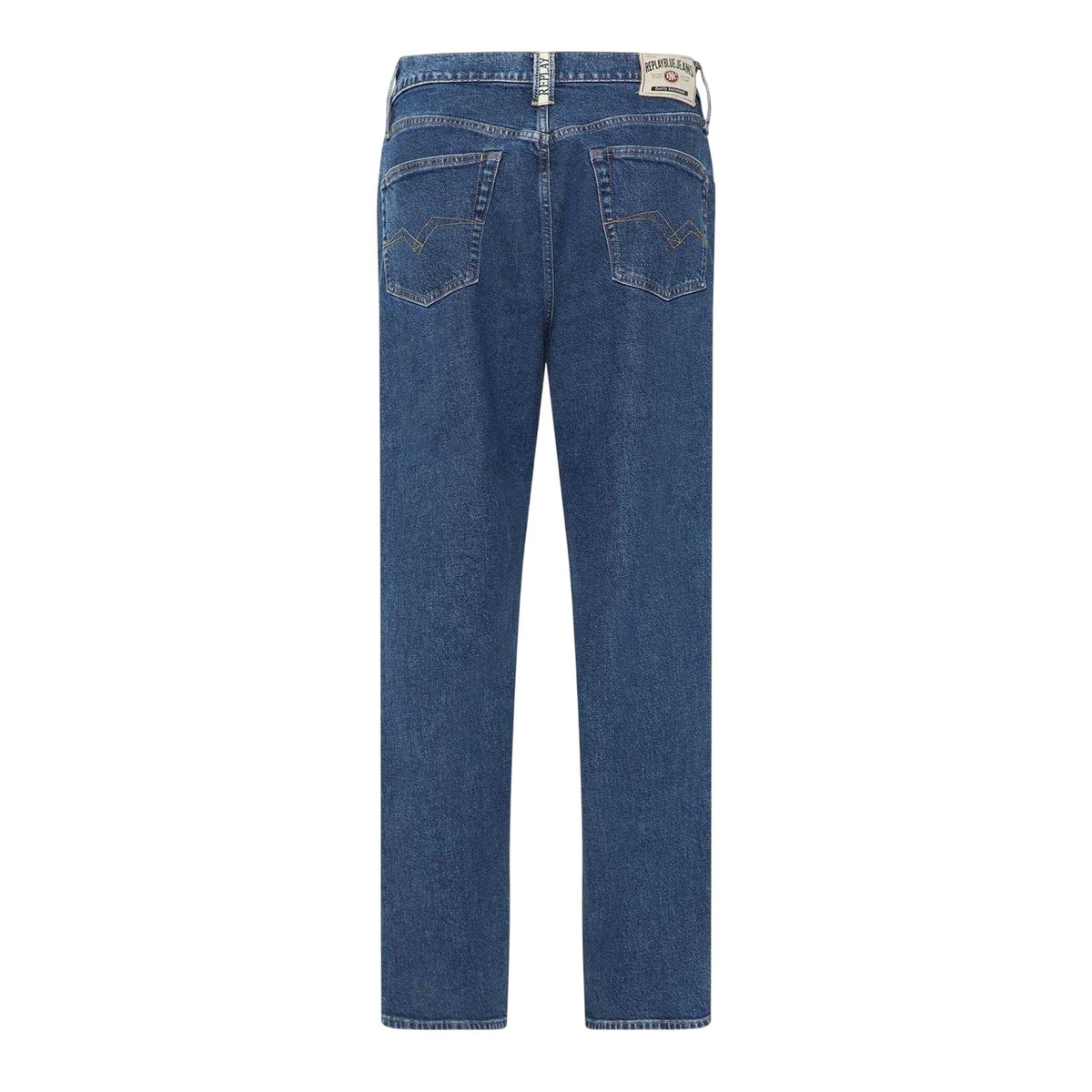 Blue - Back - Replay Mens Cotton Straight Jeans
