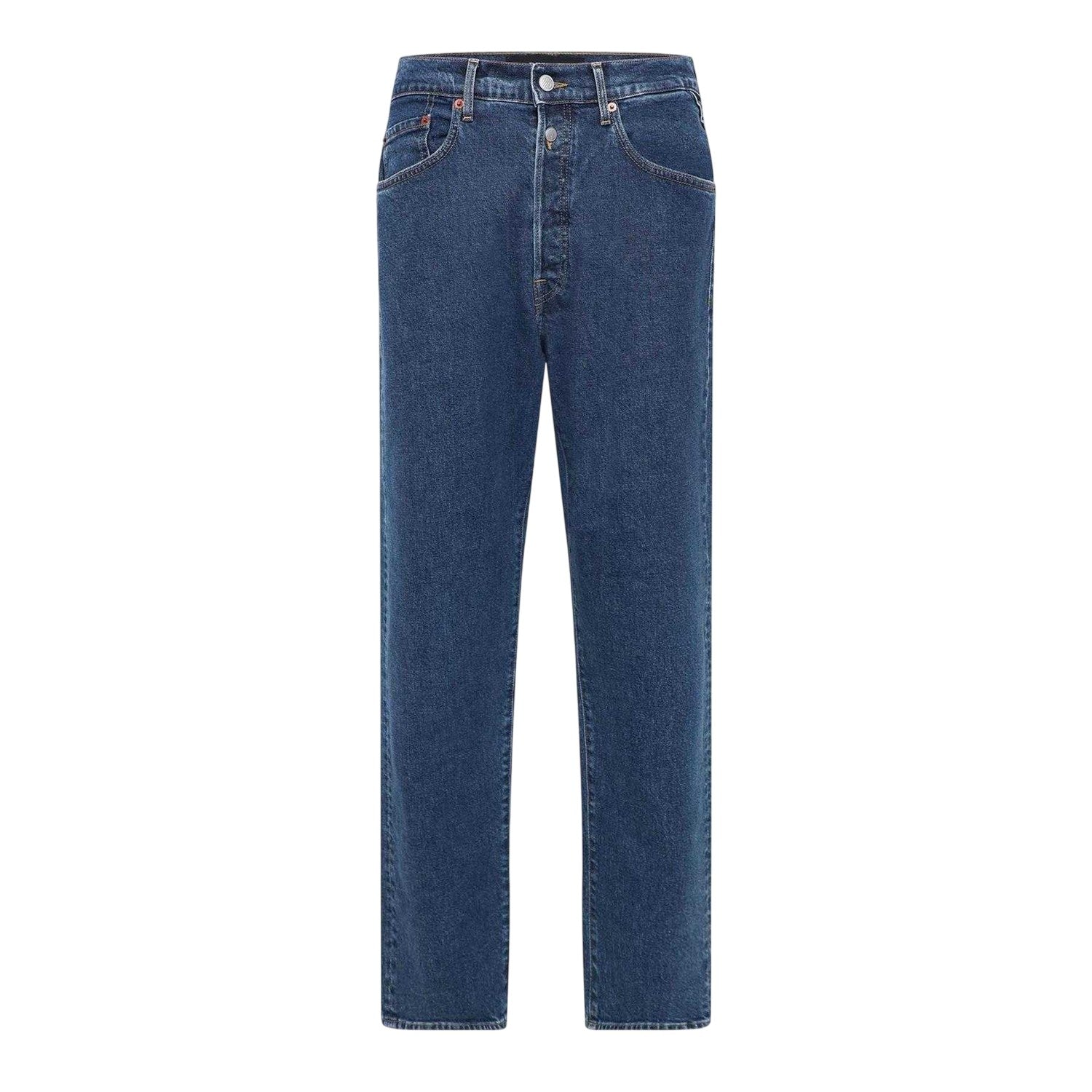 Blue - Front - Replay Mens Cotton Straight Jeans