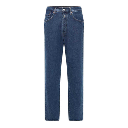 Blue - Front - Replay Mens Cotton Straight Jeans