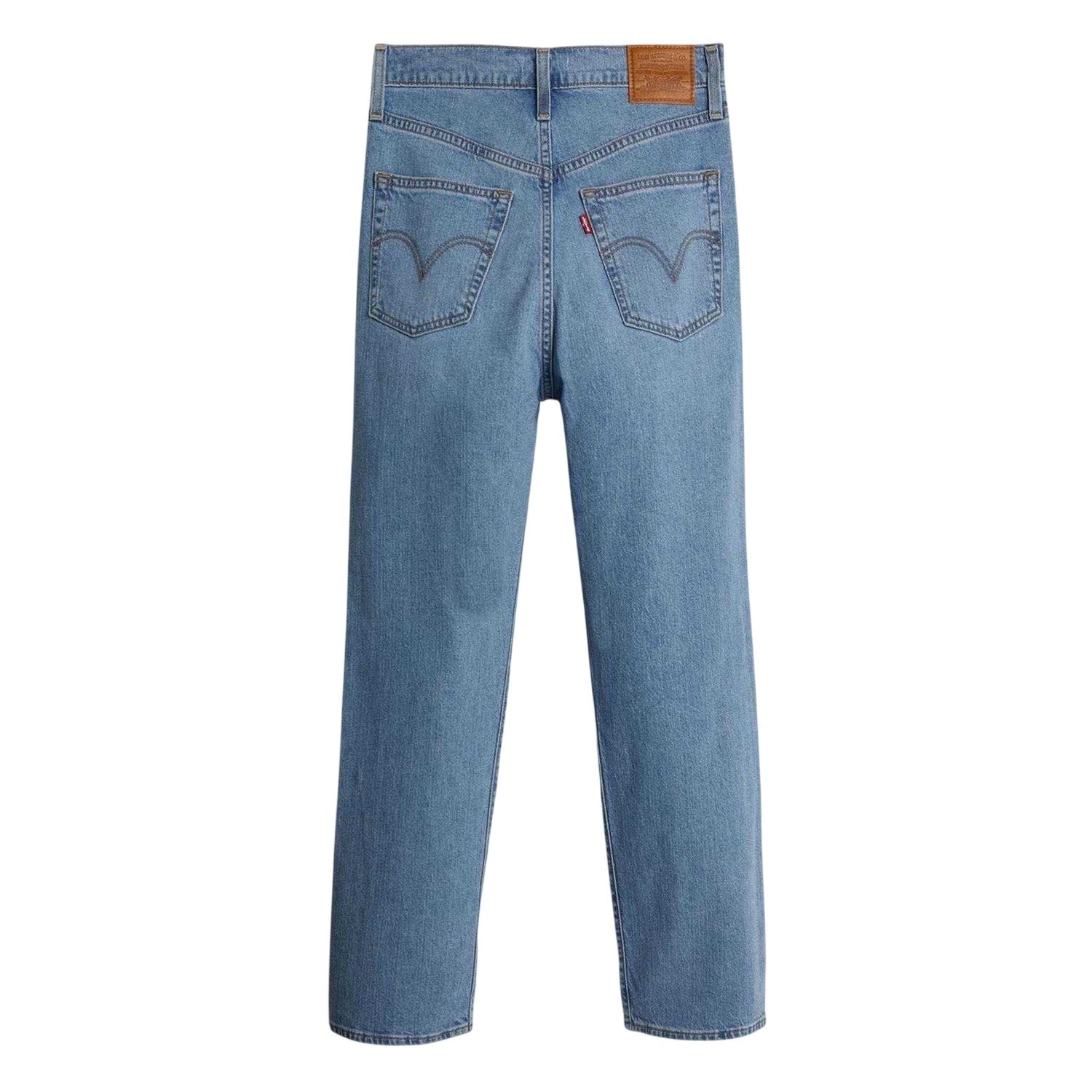 Blue - Back - Levis Womens-Ladies Ribcage Straight Ankle Grazer Jeans