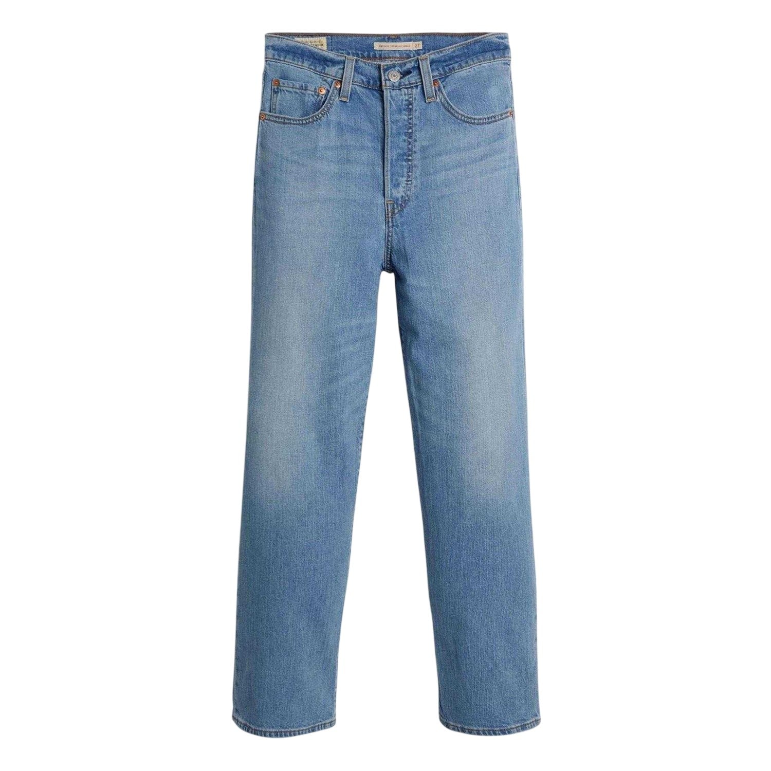 Blue - Front - Levis Womens-Ladies Ribcage Straight Ankle Grazer Jeans