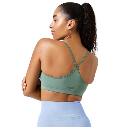 Dusty Green - Back - Casall Womens-Ladies Seamless Snug Fit Sports Bra