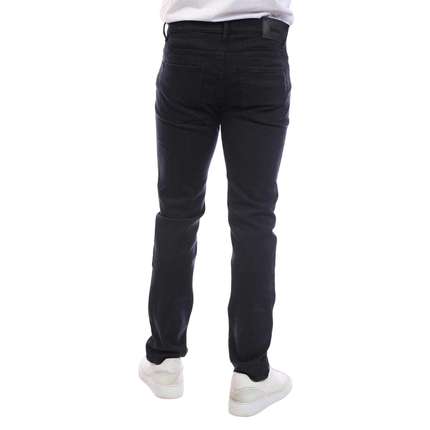 Dark Blue - Back - Boss Mens Delaware Cotton Slim Jeans