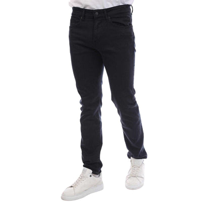 Dark Blue - Front - Boss Mens Delaware Cotton Slim Jeans