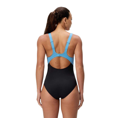 Skydiver Blue - Back - Speedo Womens-Ladies Colour Block One Piece Swimsuit