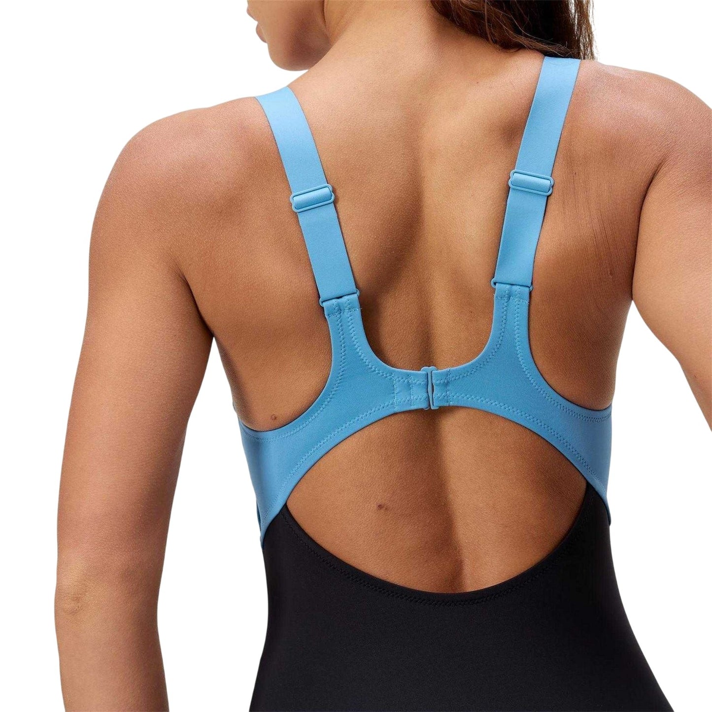 Skydiver Blue - Side - Speedo Womens-Ladies Colour Block One Piece Swimsuit