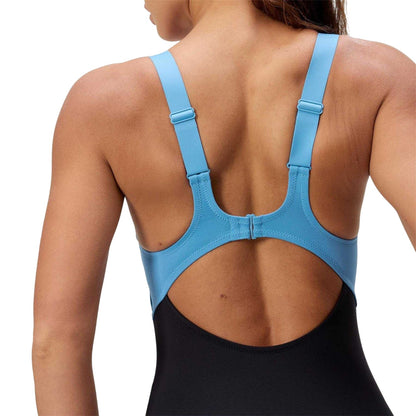 Skydiver Blue - Side - Speedo Womens-Ladies Colour Block One Piece Swimsuit