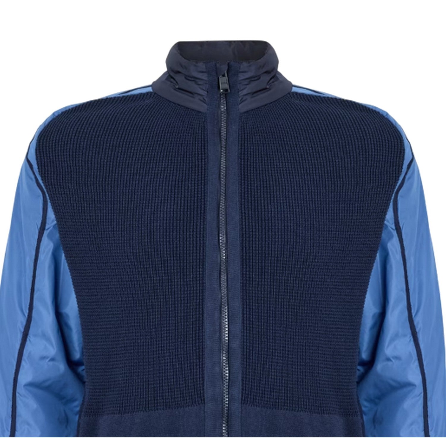 Dark Blue - Side - Boss Mens Panoramico Knitted Full Zip Top