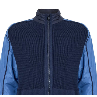 Dark Blue - Side - Boss Mens Panoramico Knitted Full Zip Top