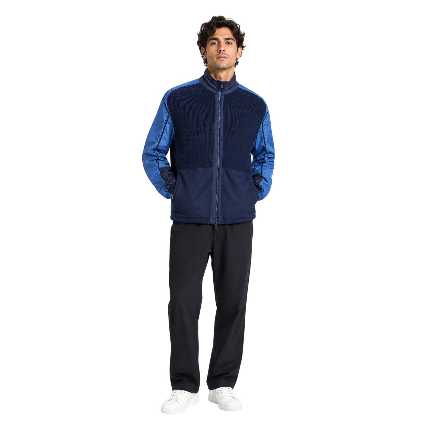 Dark Blue - Lifestyle - Boss Mens Panoramico Knitted Full Zip Top