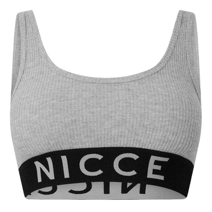 Grey Marl - Front - Nicce Womens-Ladies Ribbed Snug Fit Bralette