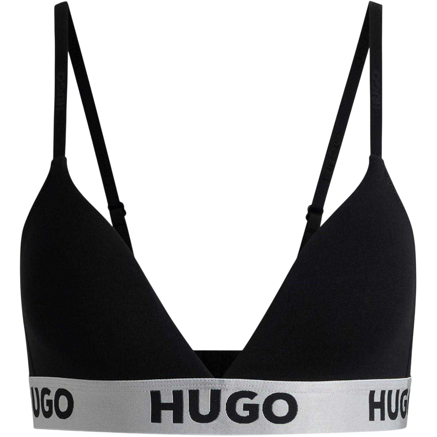 Black-White - Front - Hugo Womens-Ladies V Neck Bralette