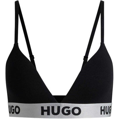 Black-White - Front - Hugo Womens-Ladies V Neck Bralette