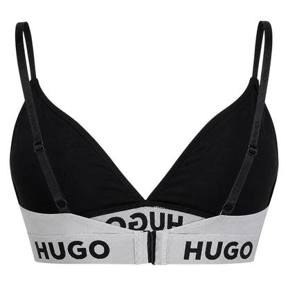 Black-White - Back - Hugo Womens-Ladies V Neck Bralette