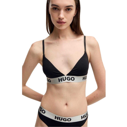 Black-White - Lifestyle - Hugo Womens-Ladies V Neck Bralette