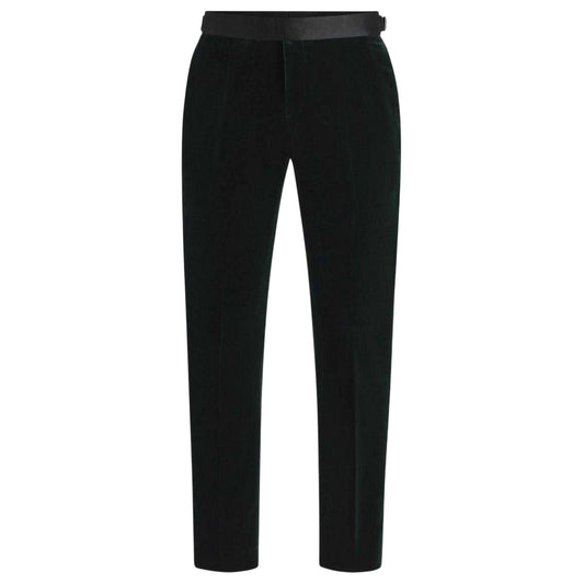 Green - Front - Boss Mens Tuxedo Trousers