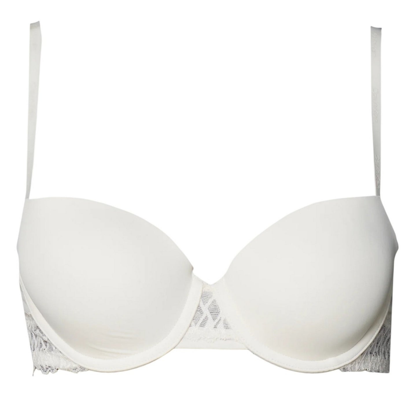 Ivory - Front - Calvin Klein Womens-Ladies Attraction Lace Trim Push Up Bra