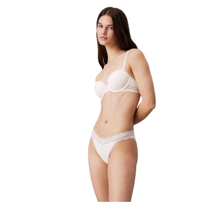 Ivory - Side - Calvin Klein Womens-Ladies Attraction Lace Trim Push Up Bra