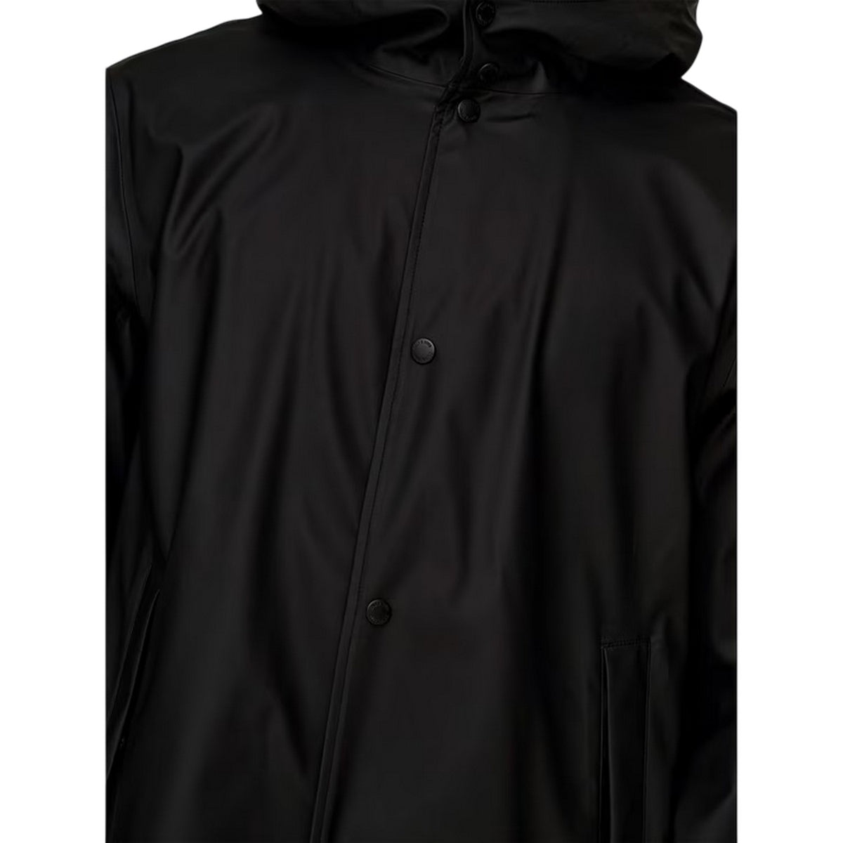 Black - Side - Only Mens Water Repellent Regular Raincoat