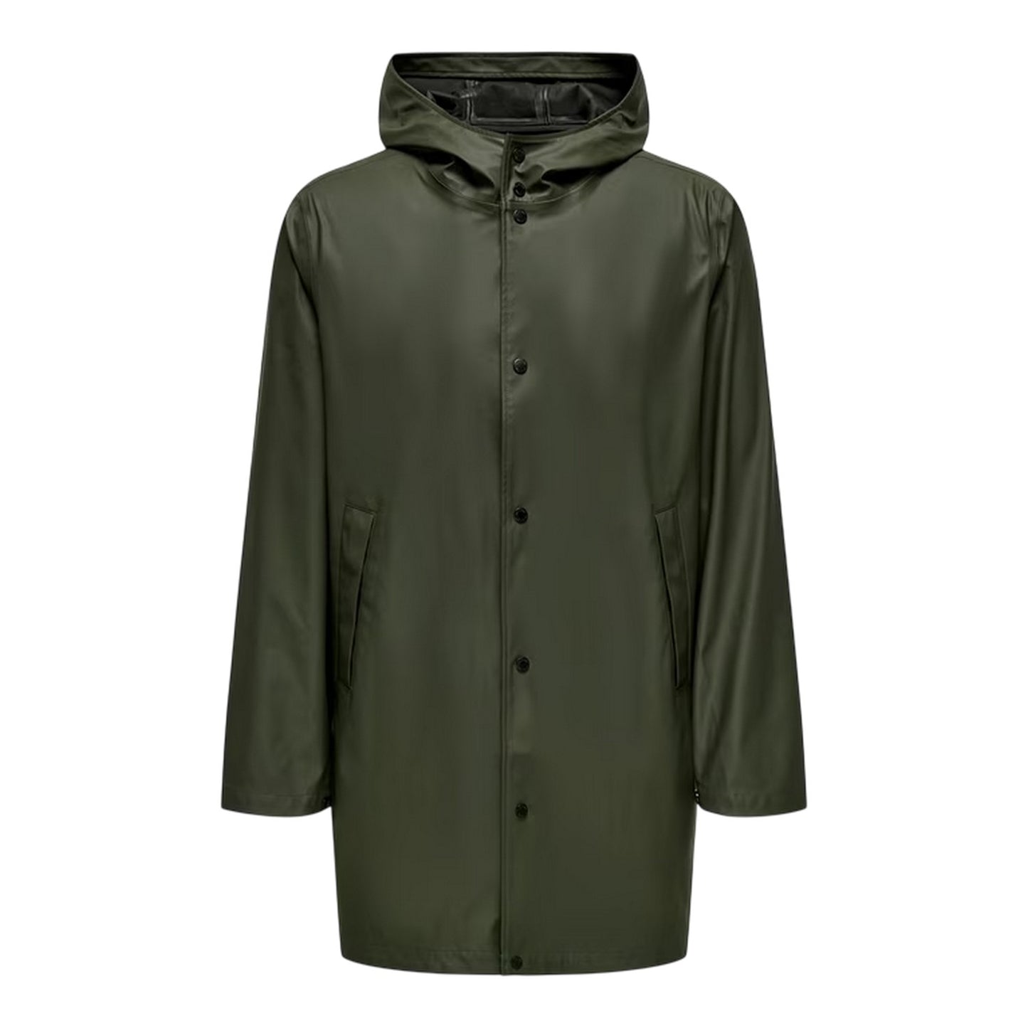 Peat - Front - Only Mens Water Repellent Regular Raincoat
