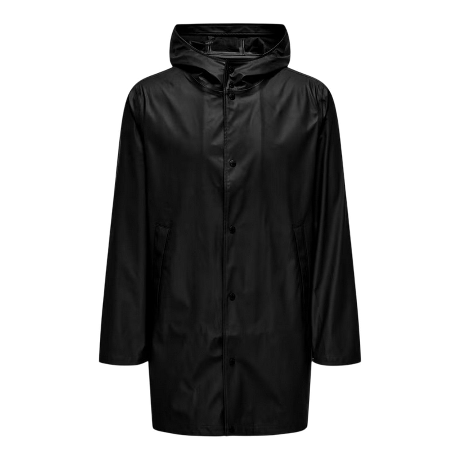 Black - Front - Only Mens Water Repellent Regular Raincoat