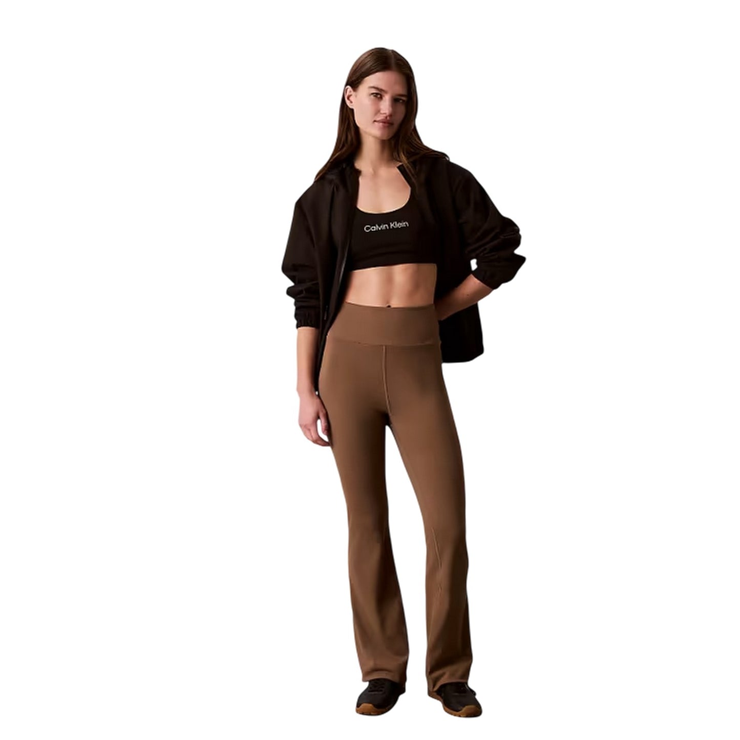Shitake - Side - Calvin Klein Womens-Ladies High Rise Trousers
