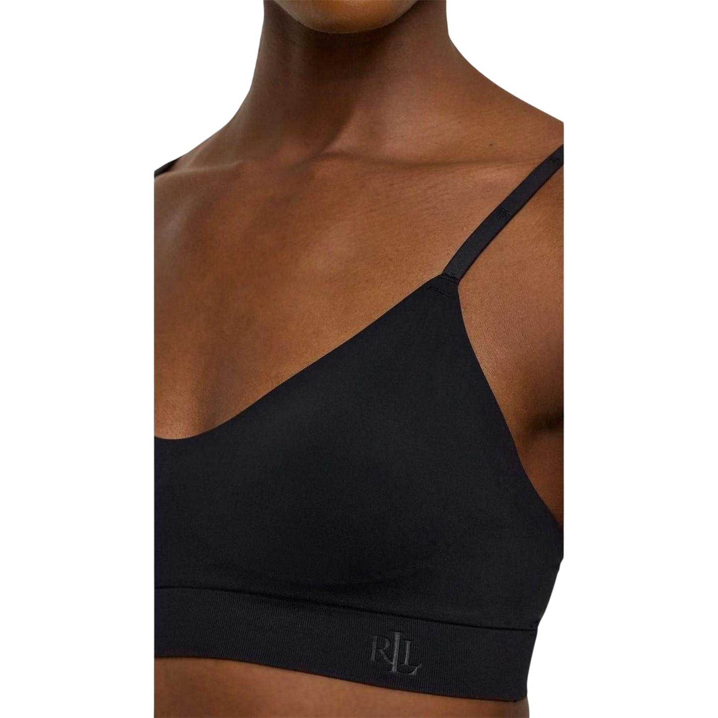 Black - Side - Ralph Lauren Womens-Ladies Unlined Bralette
