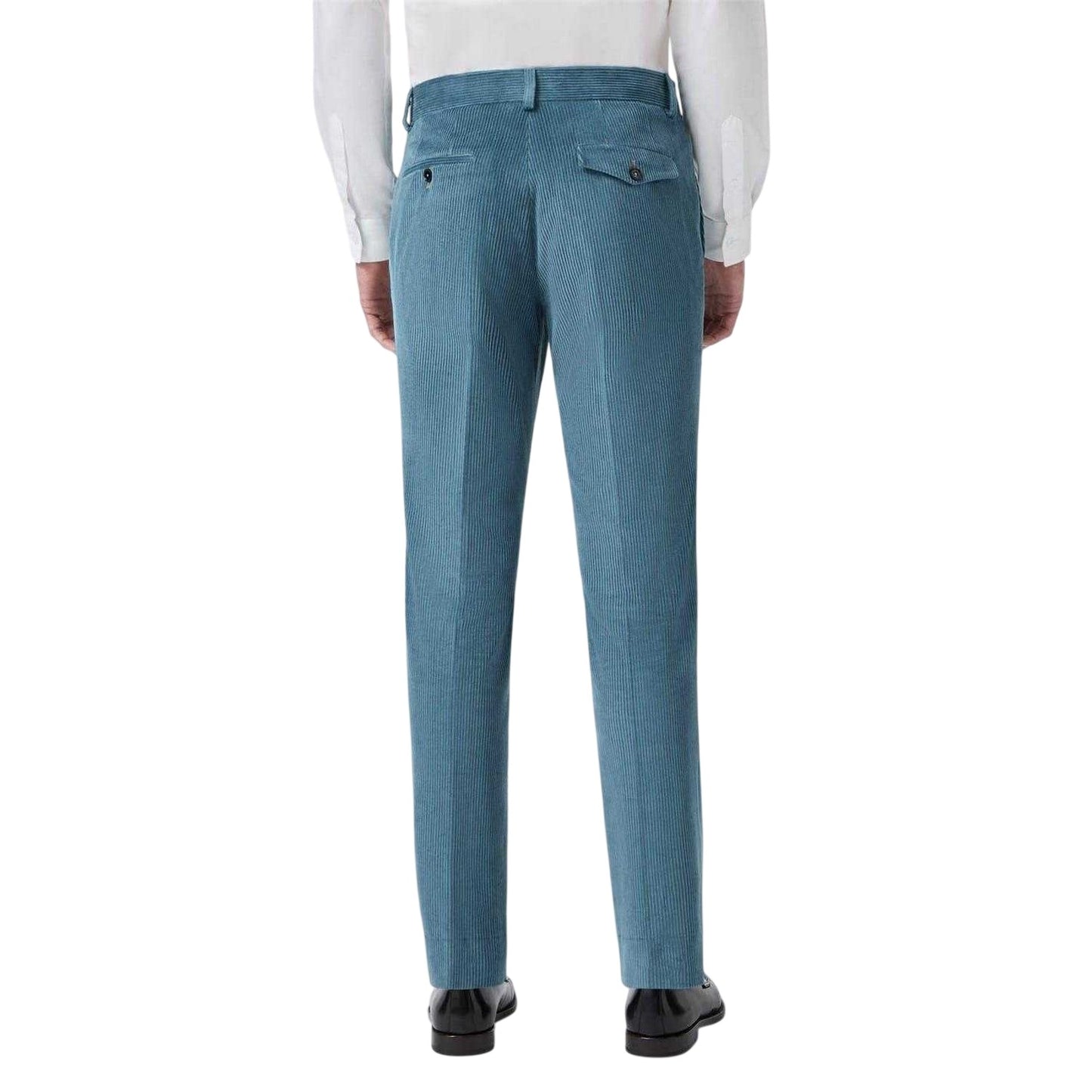 Bright Blue - Back - Twisted Tailor Mens Corduroy Slim Trousers