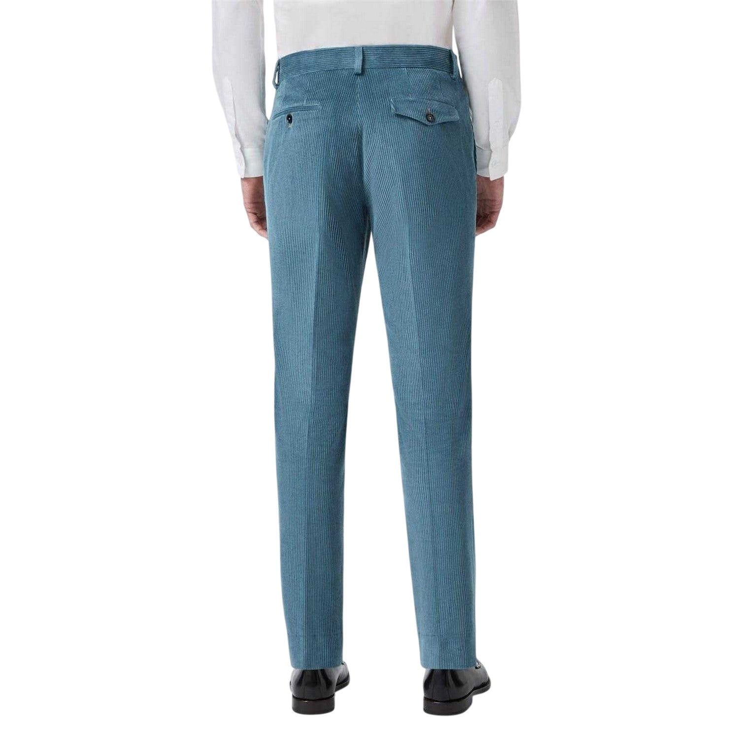 Bright Blue - Back - Twisted Tailor Mens Corduroy Slim Trousers