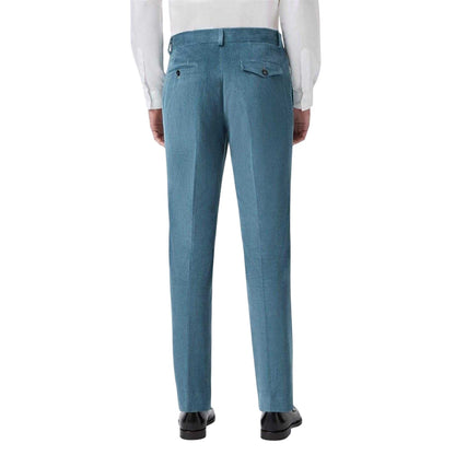 Bright Blue - Back - Twisted Tailor Mens Corduroy Slim Trousers