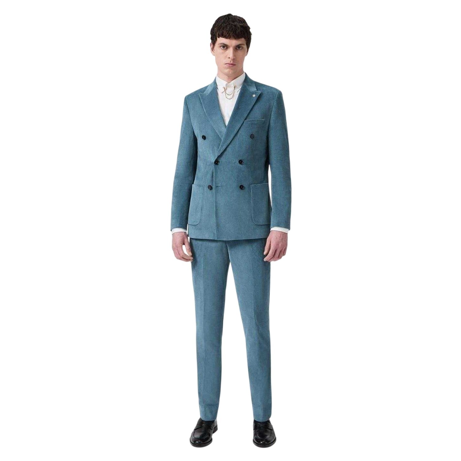 Bright Blue - Lifestyle - Twisted Tailor Mens Corduroy Slim Trousers
