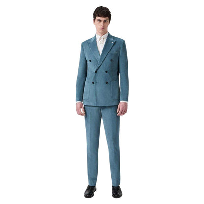 Bright Blue - Lifestyle - Twisted Tailor Mens Corduroy Slim Trousers