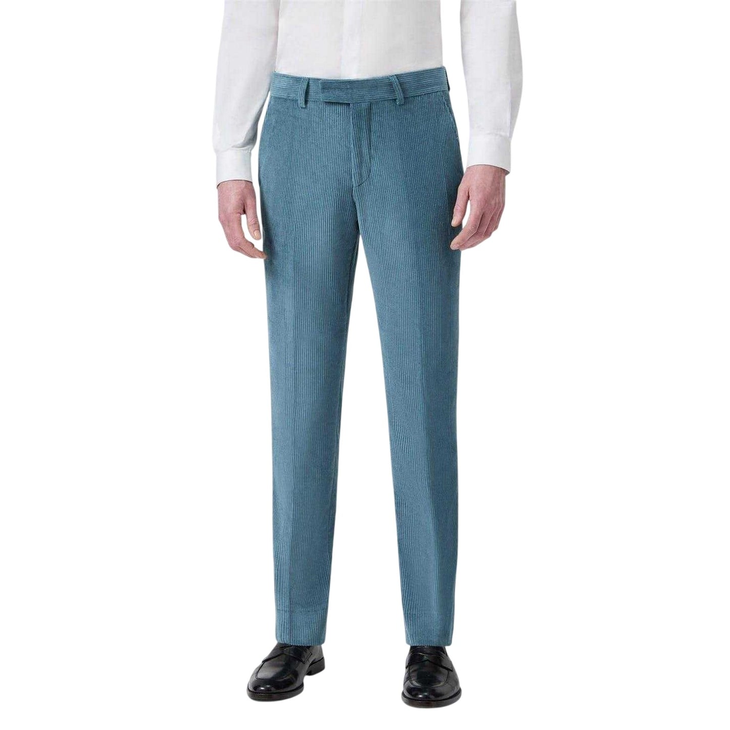 Bright Blue - Front - Twisted Tailor Mens Corduroy Slim Trousers