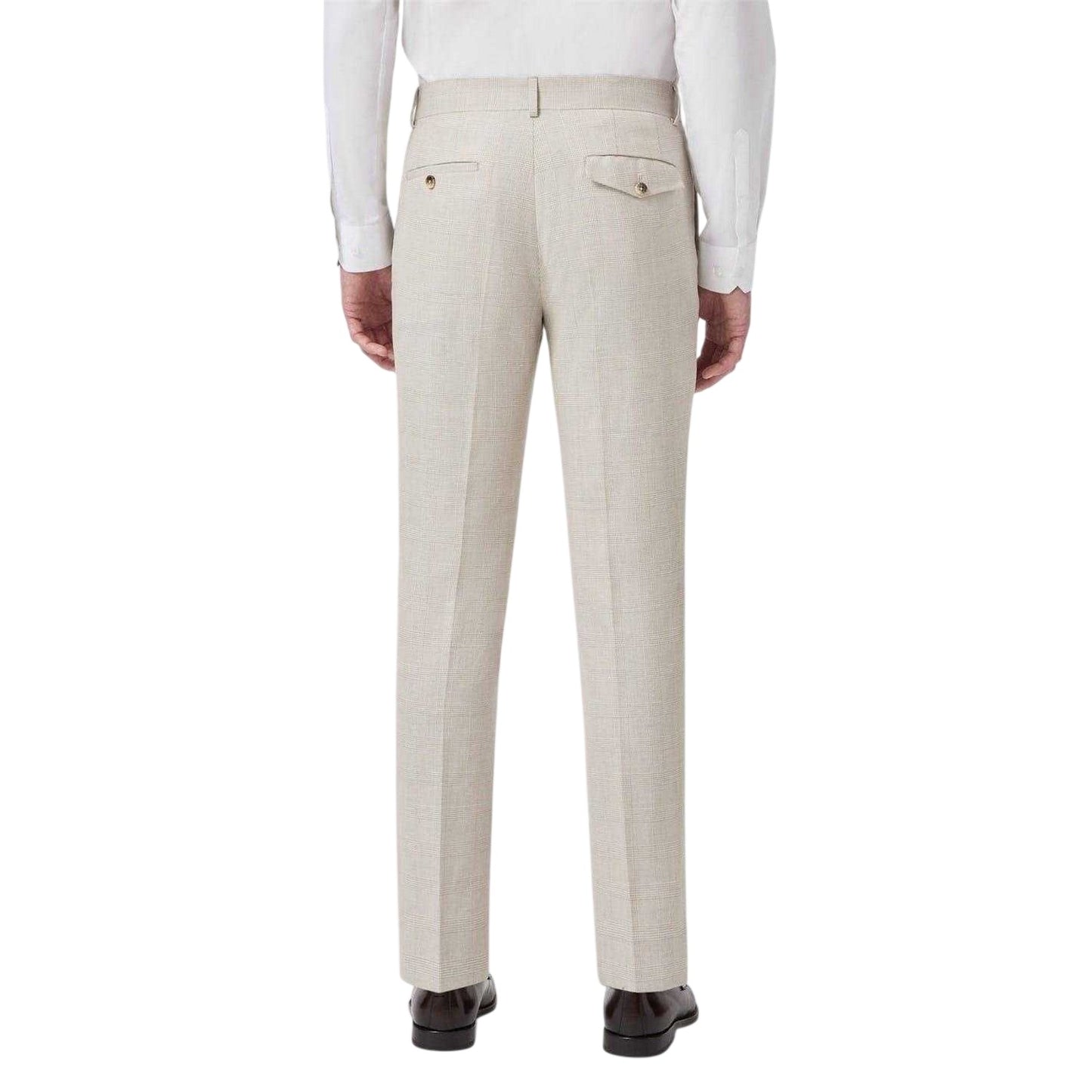 Grey - Back - Twisted Tailor Mens Slim Trousers