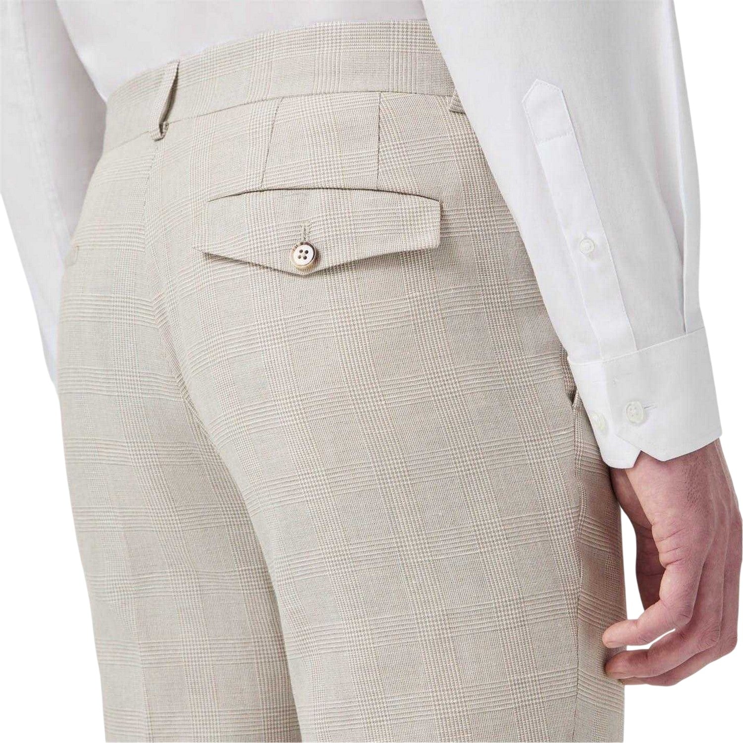 Grey - Side - Twisted Tailor Mens Slim Trousers