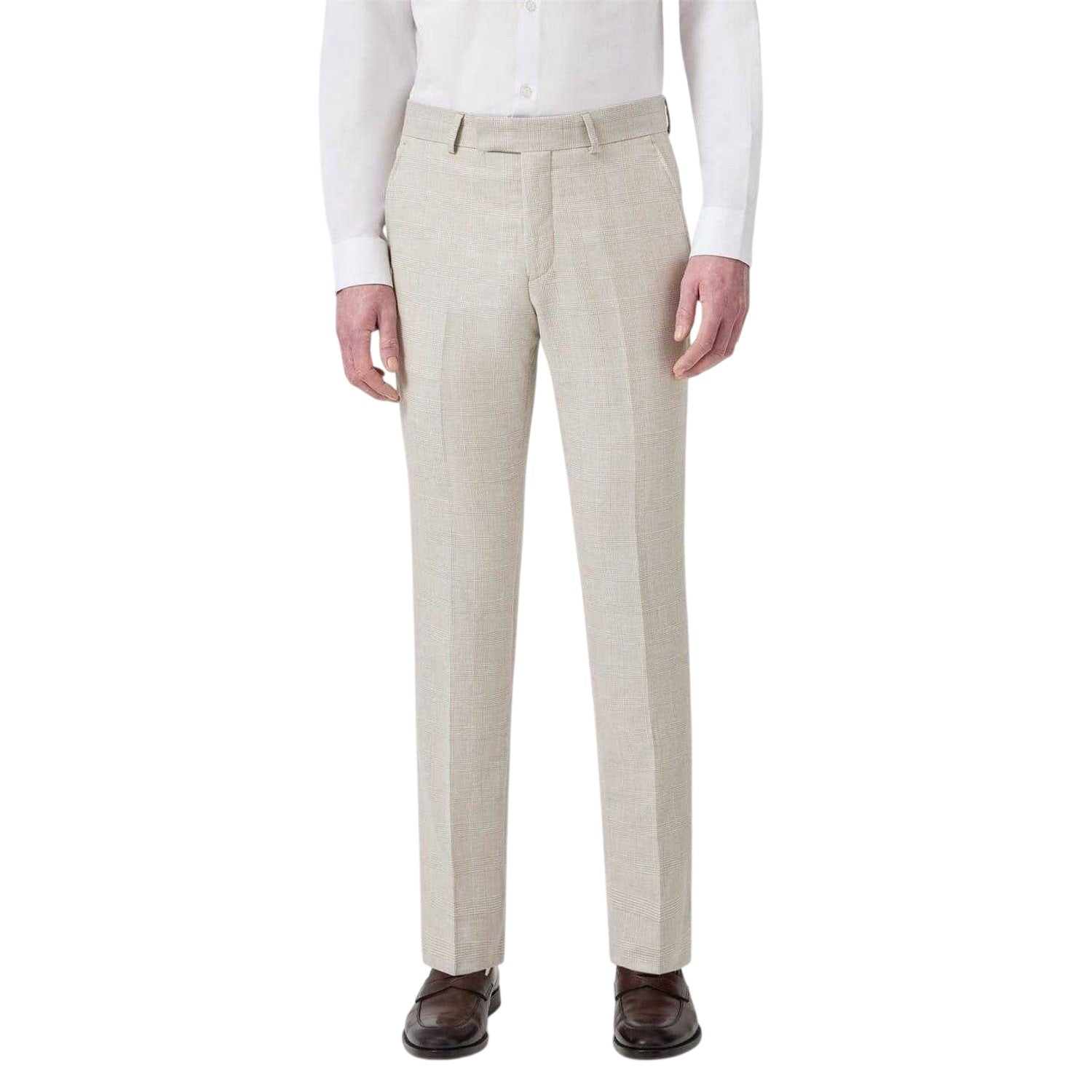 Grey - Front - Twisted Tailor Mens Slim Trousers