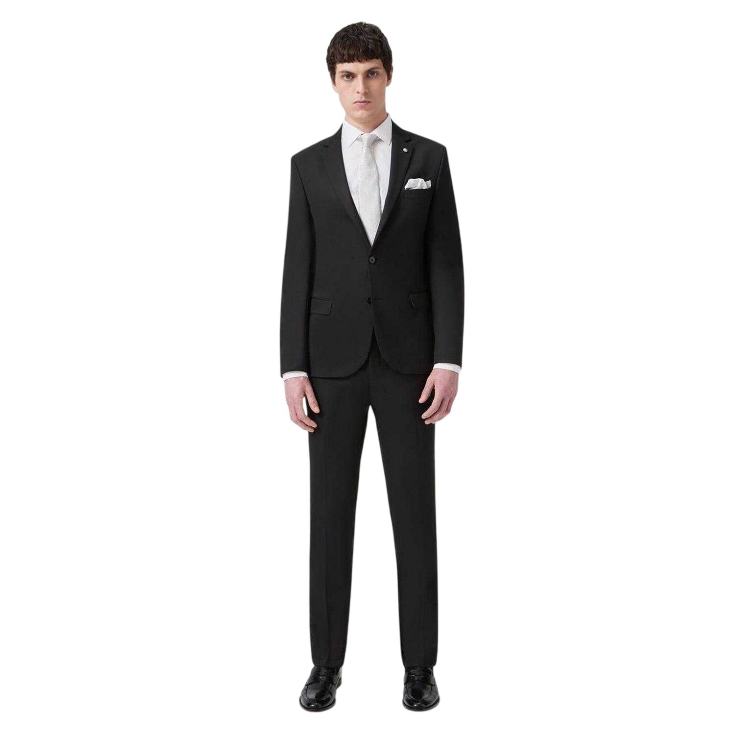 Black - Lifestyle - Twisted Tailor Mens Wedding Formal Trousers