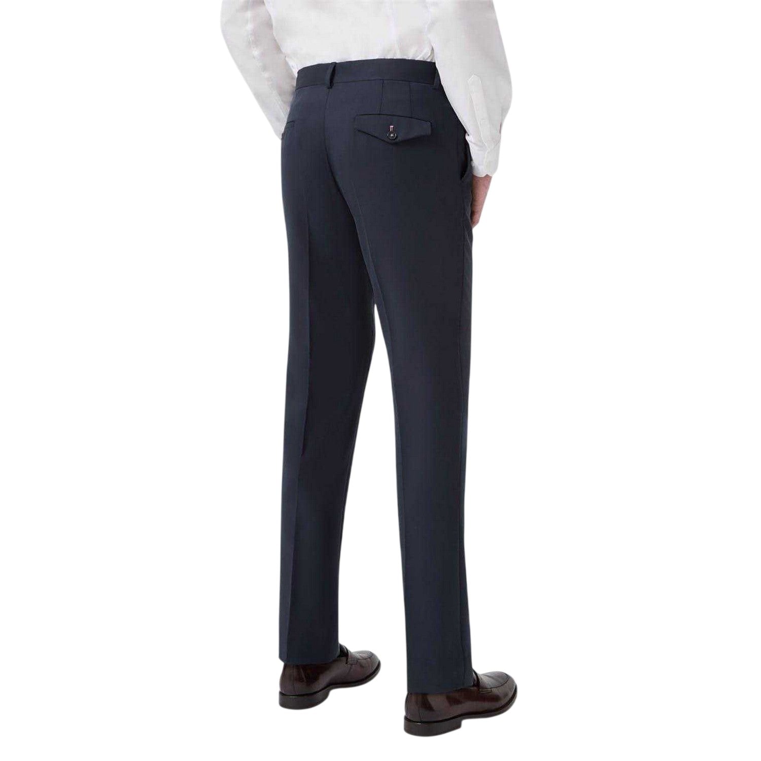 Navy - Back - Twisted Tailor Mens Wedding Formal Trousers