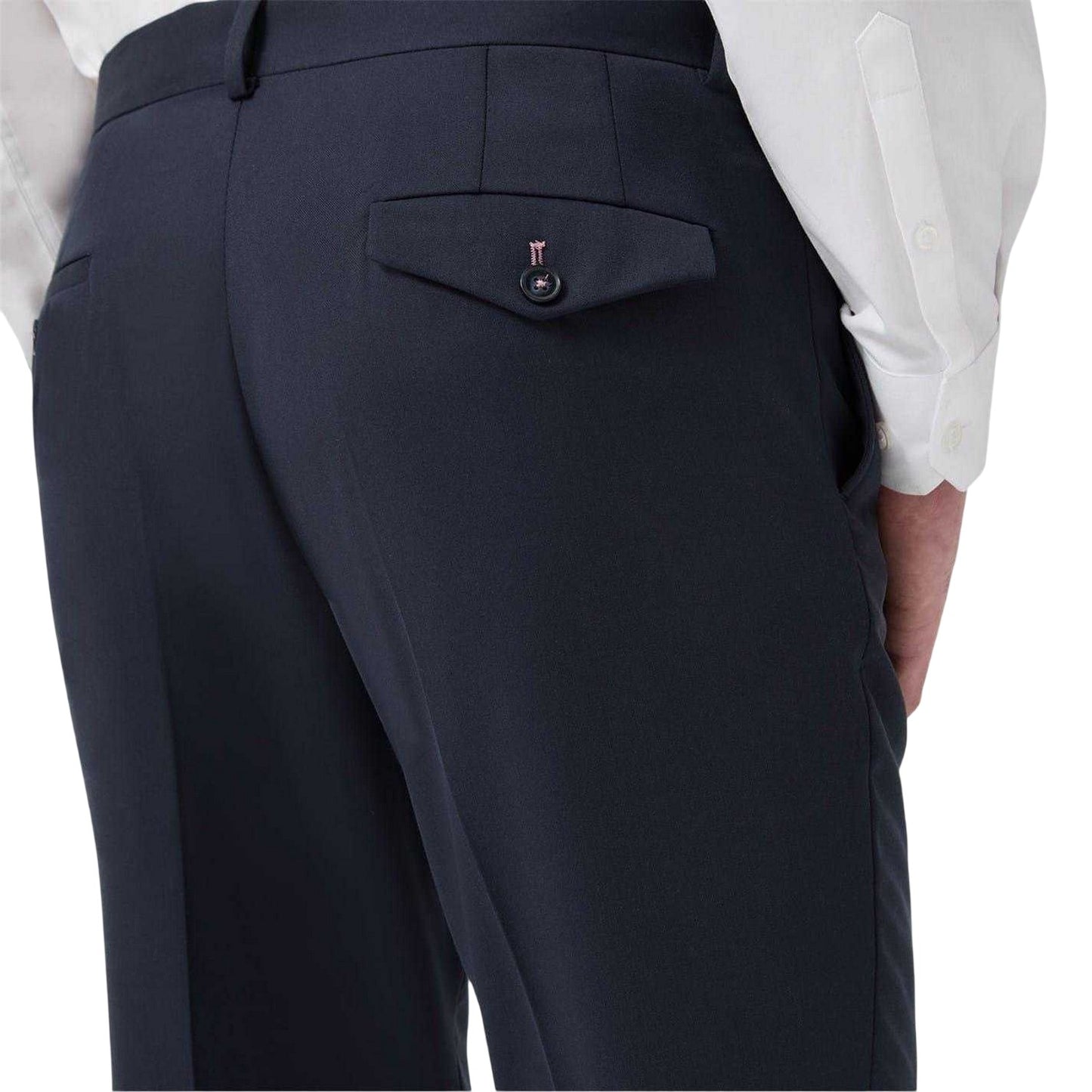 Navy - Side - Twisted Tailor Mens Wedding Formal Trousers