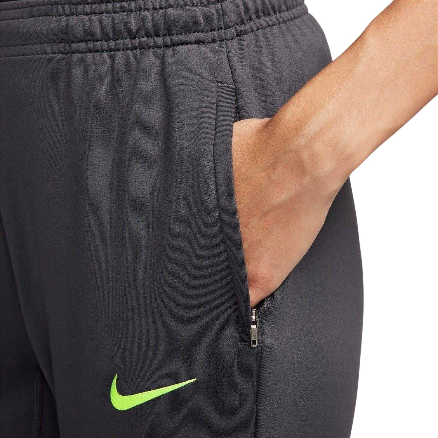 Grey - Side - Nike Womens-Ladies 2024-2025 FC Barcelona Tapered Tracksuit Bottoms