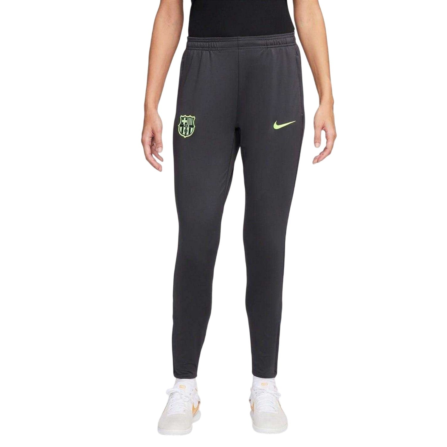Grey - Front - Nike Womens-Ladies 2024-2025 FC Barcelona Tapered Tracksuit Bottoms