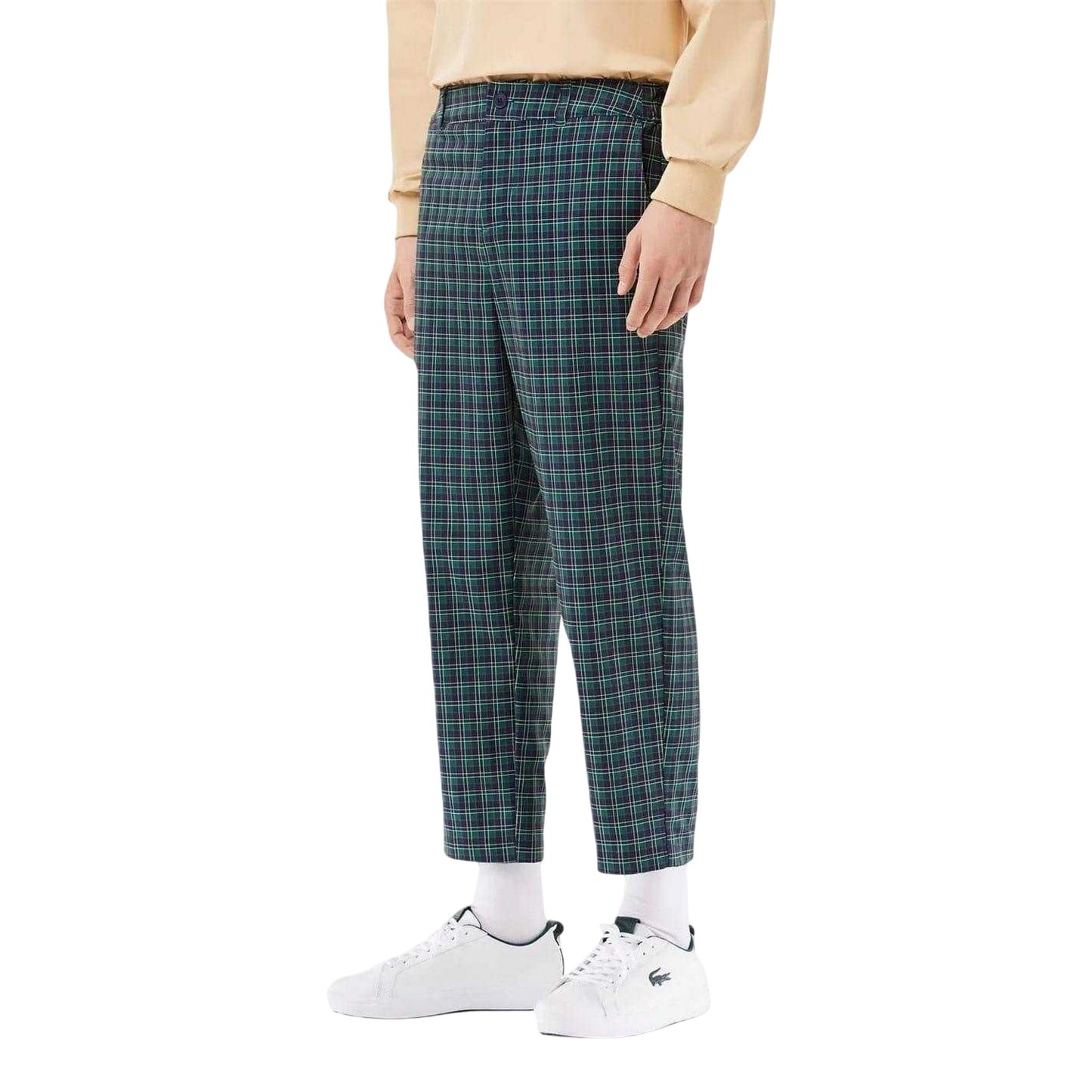 Navy Blue-Red - Front - Lacoste Mens All-Over Print Trousers