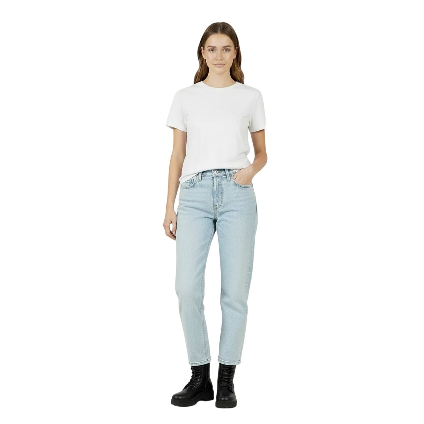 Stepped Away - Side - Levis Womens-Ladies 501 5 Pockets Straight Leg Jeans