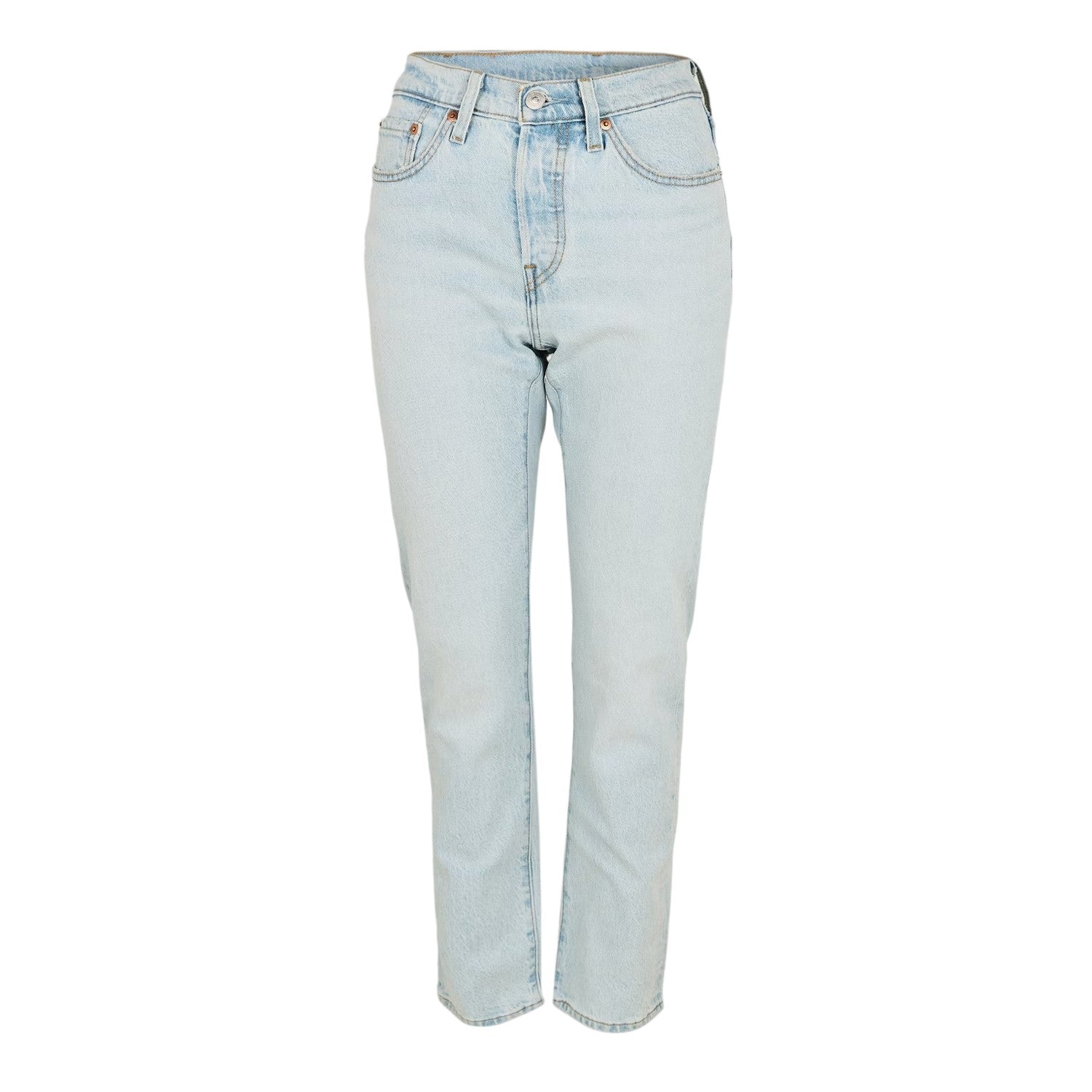 Stepped Away - Front - Levis Womens-Ladies 501 5 Pockets Straight Leg Jeans