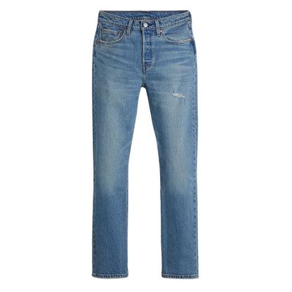Historical Blue - Front - Levis Womens-Ladies 501 5 Pockets Straight Leg Jeans